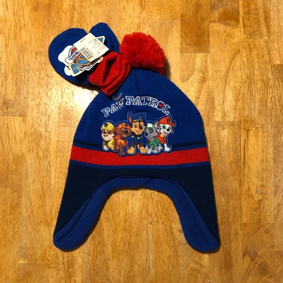 paw patrol hat and mittens